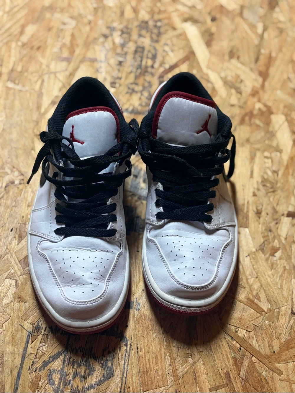 Jordan White Black Red Low-Top Sneakers